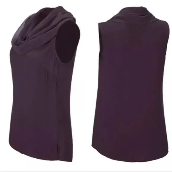 Lovely Cabi # 3978 "Surround Top" Red Wine Draped Cowl Neck Sleeveless Blouse XS - Picture 2 of 7